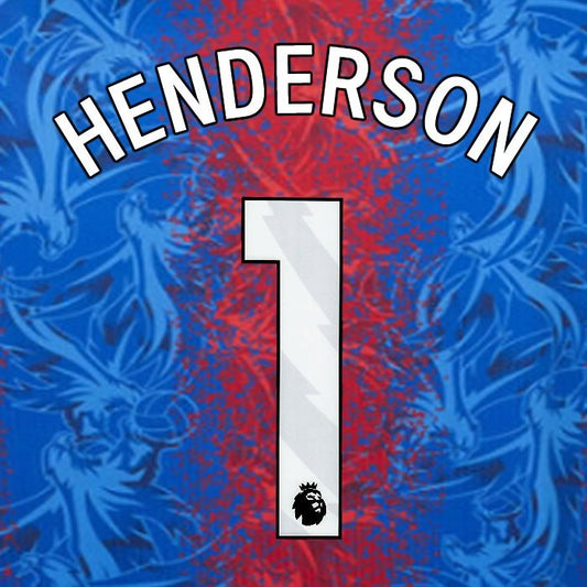 2024 2025 OFFICIAL CRYSTAL PALACE HENDERSON 1 WHITE HOME PLAYER SIZE NAMESET