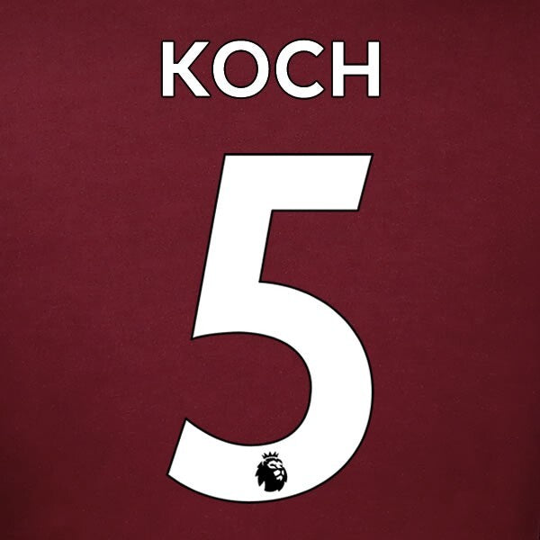LEEDS UNITED 19-23 KOCH 5 OFFICIAL AVERY DENNISON WHITE PLAYER SIZE NAME NAM SET