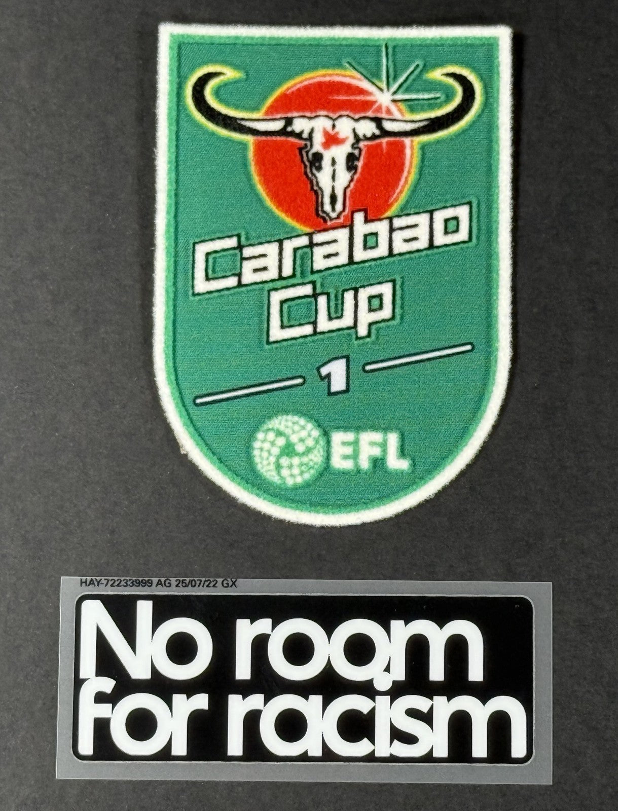 2025 2026 OXFORD UNITED EFL CARABAO CUP & NO ROOM FOR RACISM SLEEVE PATCHES