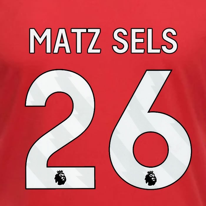 2023 2024 OFFICIAL NOTTINGHAM MATZ SELS 26 WHITE HOME PLAYER SIZE NAMESET