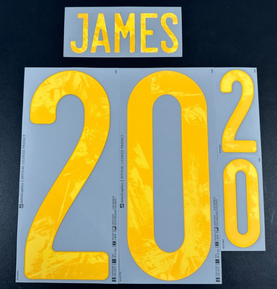 WALES 20-21 OFFICIAL SPORTING ID JAMES 20 HOME PLAYER SIZE NAMESET 265MM