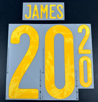 WALES 20-21 OFFICIAL SPORTING ID JAMES 20 HOME PLAYER SIZE NAMESET 265MM