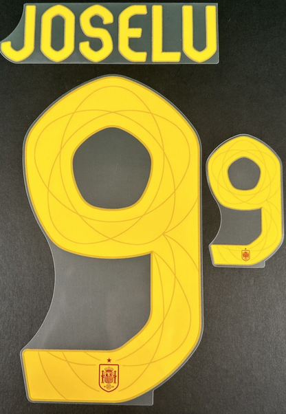 SPAIN 2024 2025 OFFICIAL AVERY DENNISON JOSELU 9 HOME PLAYER SIZE NAMESET