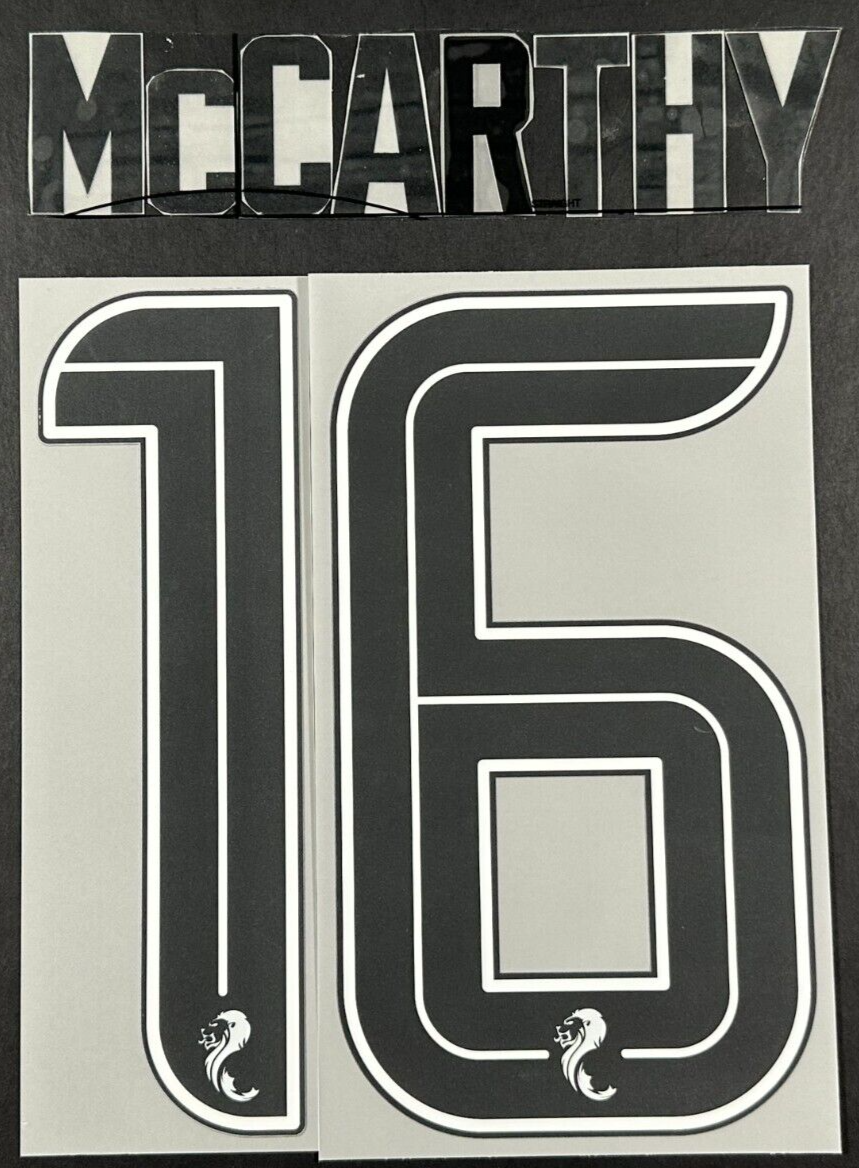 CELTIC 2023-2025 OFFICIAL SPORTING ID McCARTHY 16 HOME PLAYER SIZE NAME SET