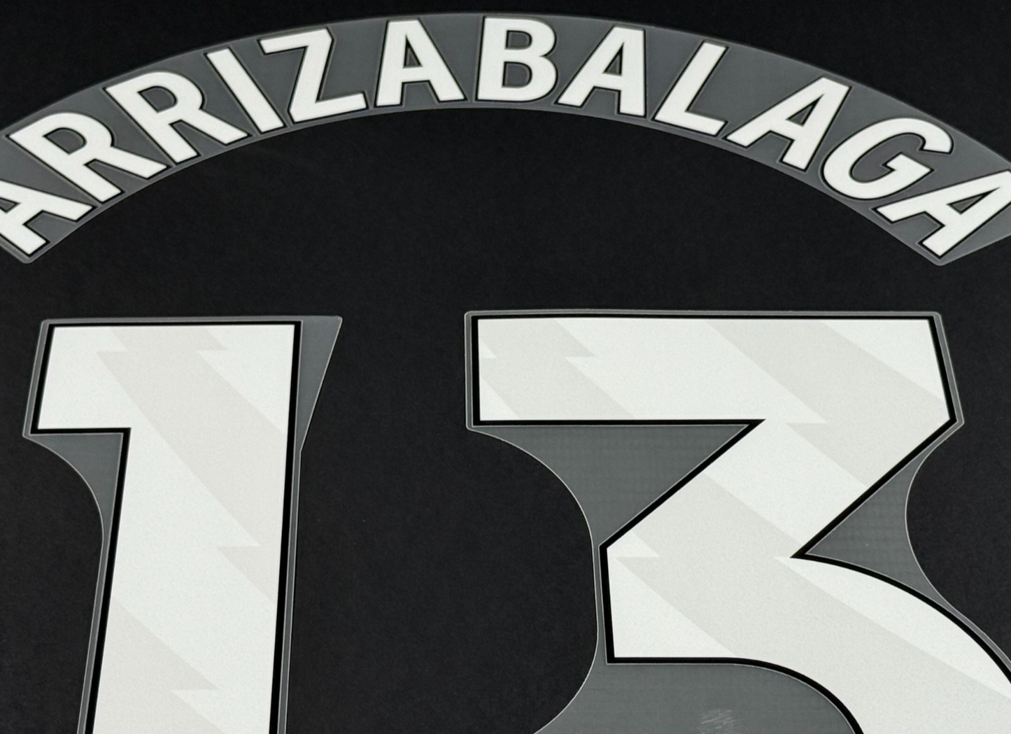 ARSENAL 2025-26 ARRIZABALAGA 13 OFFICIAL AVERY DENNISON WHITE PLAYER SIZE 250MM