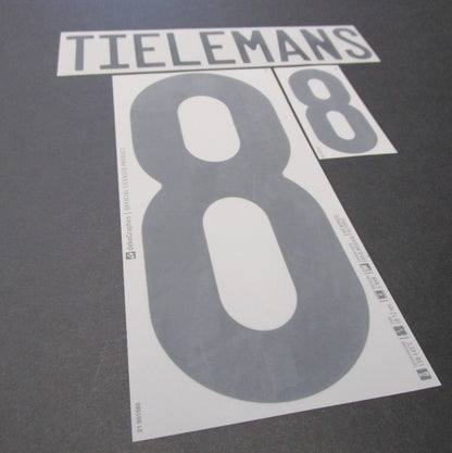 BELGIUM 2020 2021 OFFICIAL TIELEMANS 8 AWAY BLACK PLAYER SIZE NAMESET