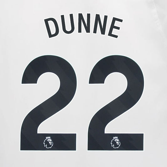 2023 2024 MAN CITY DUNNE 22 BLACK AWAY PLAYER SIZE NAME SET