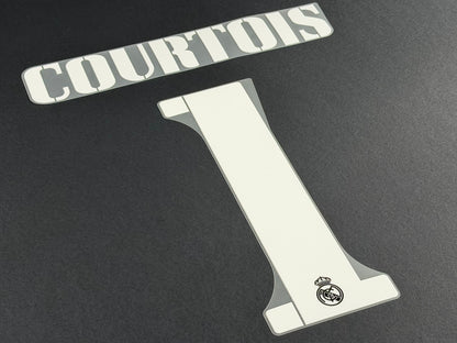 2022 2023 REAL MADRID COURTOIS 1 WHITE AWAY 3RD PLAYER SIZE NAMESET 260MM