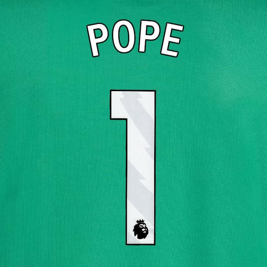 2025 2026 NEWCASTLE POPE 1 OFFICIAL WHITE AWAY  PLAYER SIZE NAME SET