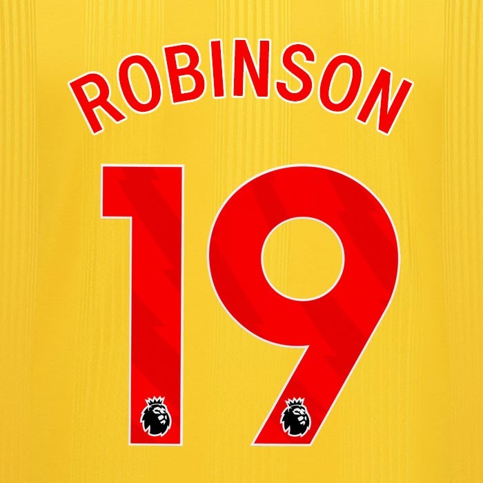 2023 2024 SHEFFIELD UNITED OFFICIAL ROBINSON 19 RED AWAY PLAYER SIZE NAMESET
