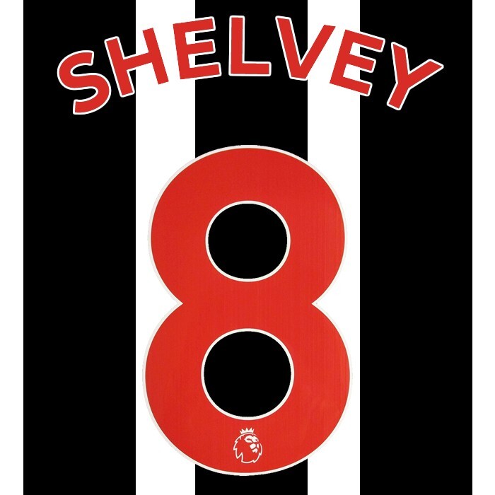NEWCASTLE UNITED 19-23 SHELVEY 8 OFFICIAL AVERY DENNISON RED PLAYER SIZE SET