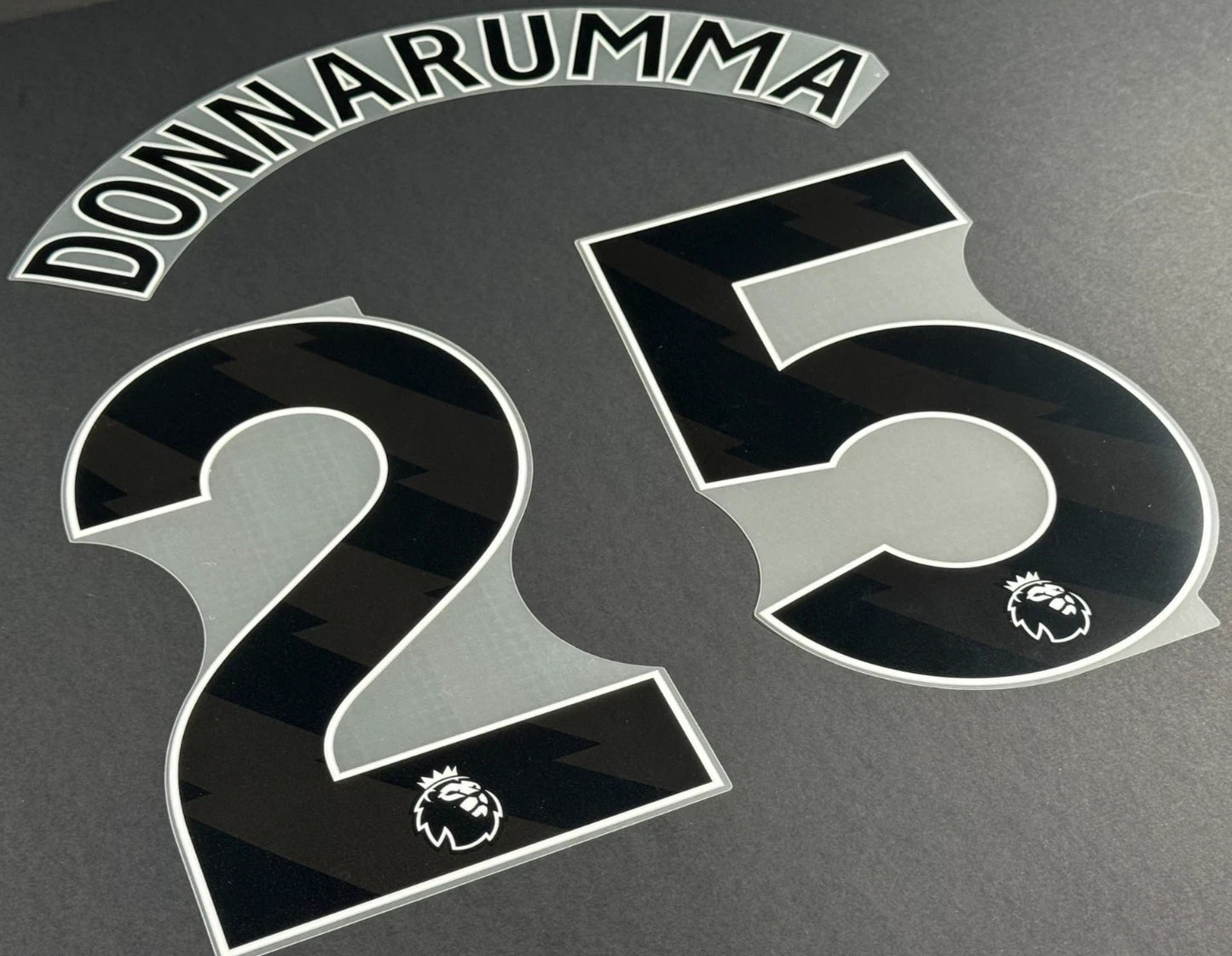 2025 2026 MANCHESTER CITY DONNARUMMA 25 BLACK 3RD PLAYER SIZE NAME SET