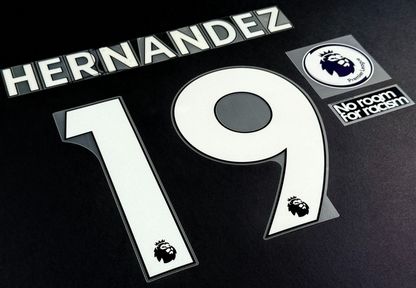 LEEDS UNITED 19-23 HERNANDEZ 19 OFFICIAL AVERY DENNISON WHITE + PATCH SET