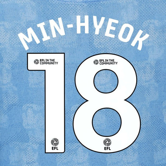 2526 COVENTRY CITY MIN - HYEOK 18 OFFICIAL WHITE HOME PLAYER SIZE NAME SET 230MM
