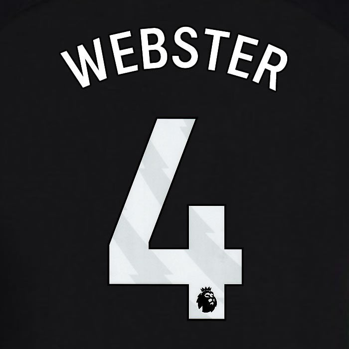 2024 2025 OFFICIAL BRIGHTON WEBSTER 4 3RD WHITE PLAYER SIZE NAMESET