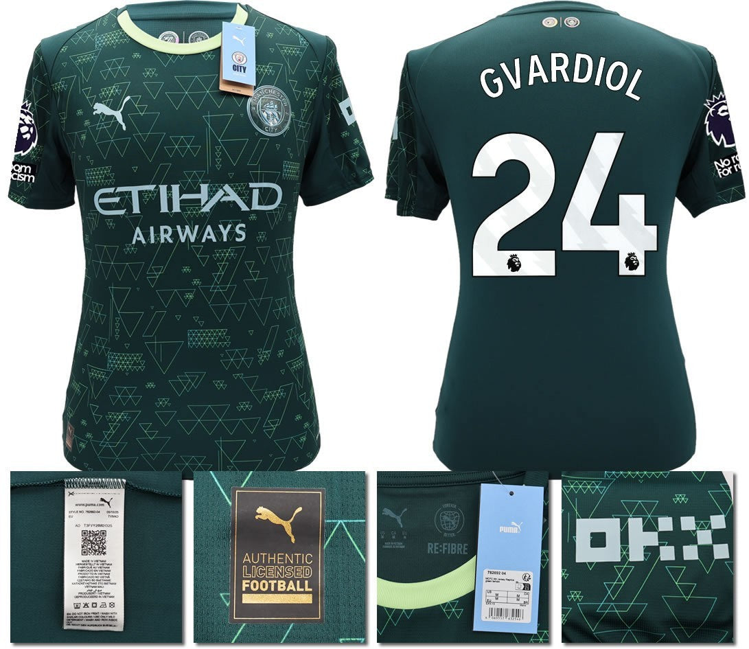 BNWT 2025 2026 MAN CITY PUMA 4TH GVARDIOL 24 FOOTBALL SHIRT