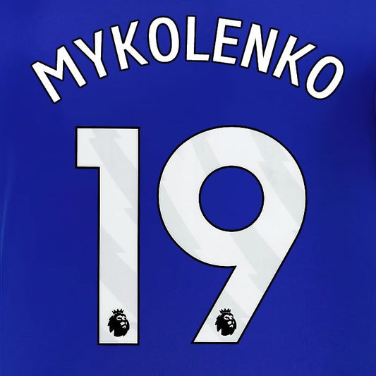 2024 2025 EVERTON MYKOLENKO 16 OFFICIAL WHITE HOME PLAYER SIZE NAMESET