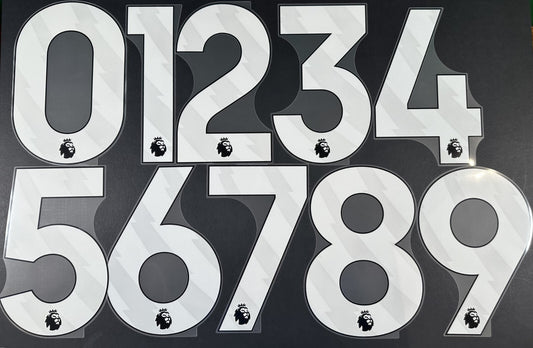 2023 - 2025 OFFICIAL AVERY DENNISON PREMIER LEAGUE WHITE KIDS SIZE NUMBERS 180MM