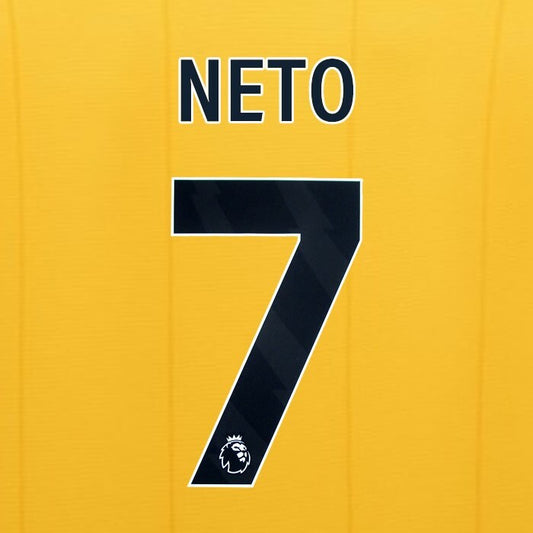 2023 2024 WOLVES HOME BLACK NETO 7 OFFICIAL PLAYER SIZE NAMESET