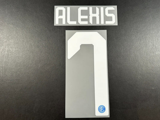 INTER MILAN 2019 2020 ALEXIS 7 OFFICIAL HOME WHITE PLAYER SIZE NAMESET