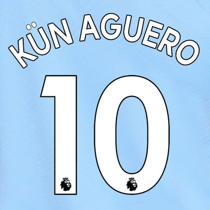 MAN CITY 2019-23 KUN AGUERO 10 OFFICIAL AVERY DENNISON WHITE PLAYER SIZE SET