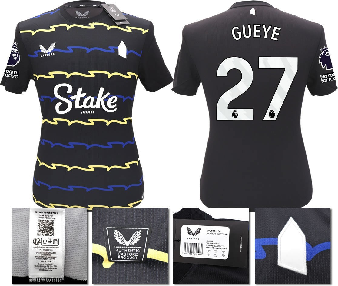 BNWT 2025/2026 EVERTON F.C. CASTORE 3RD SHIRT GUEYE 27
