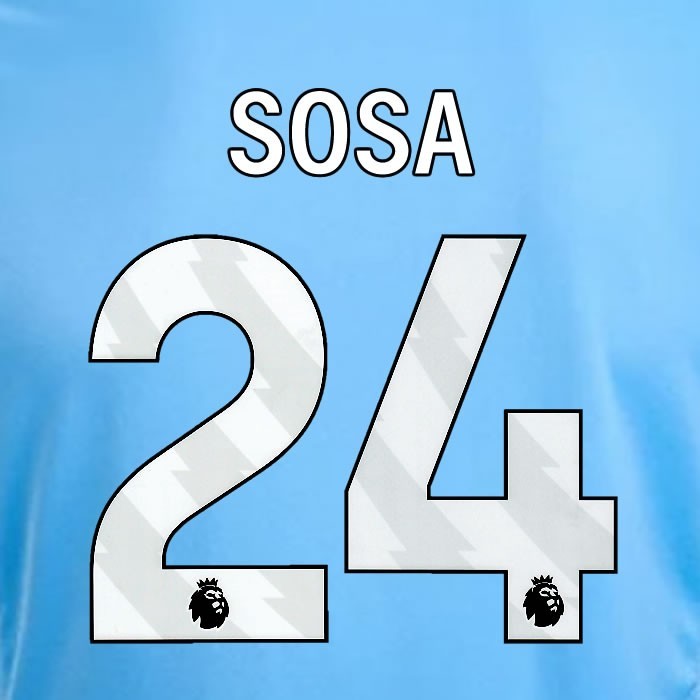 2024 2025 OFFICIAL NOTTINGHAM SOSA 24 WHITE 3RD PLAYER SIZE NAMESET