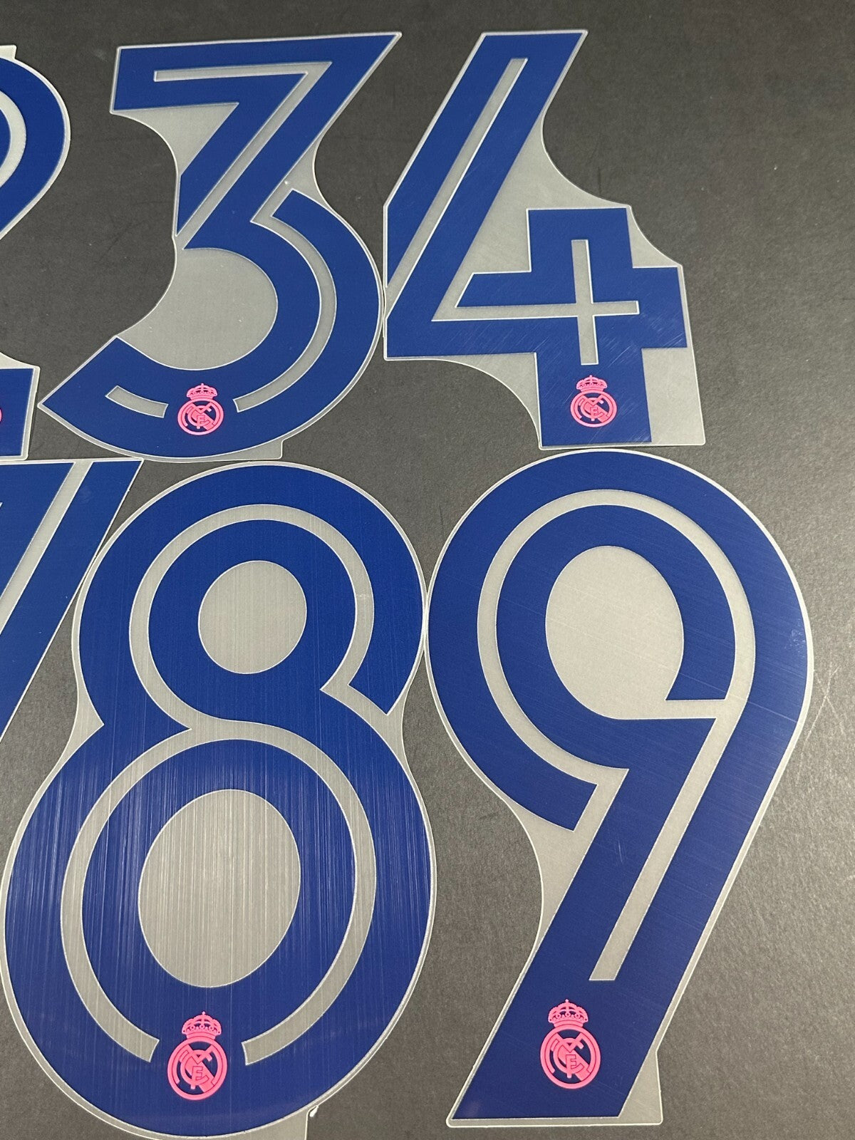 2020 - 2021 OFFICIAL AVERY DENNISON REAL MADRID AWAY PLAYER SIZE NUMBERS 265MM