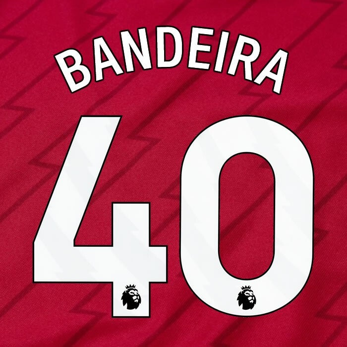 ARSENAL 2023/24 BANDEIRA 40 OFFICIAL AVERY DENNISON WHITE PLAYER SIZE NAME SET