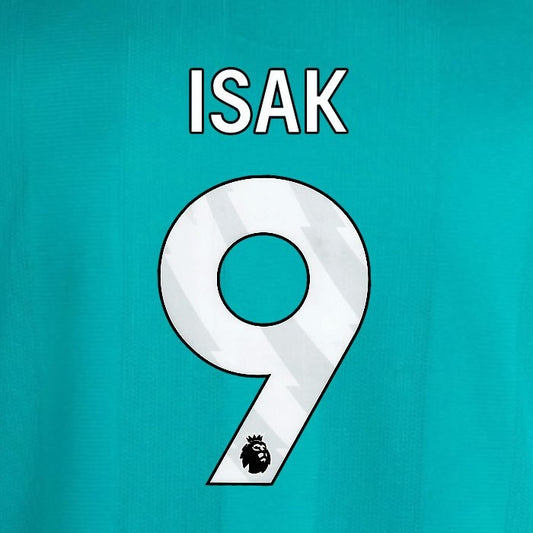 2025 2026 OFFICIAL LIVERPOOL ISAK 9 WHITE 3RD PLAYER SIZE NAMESET