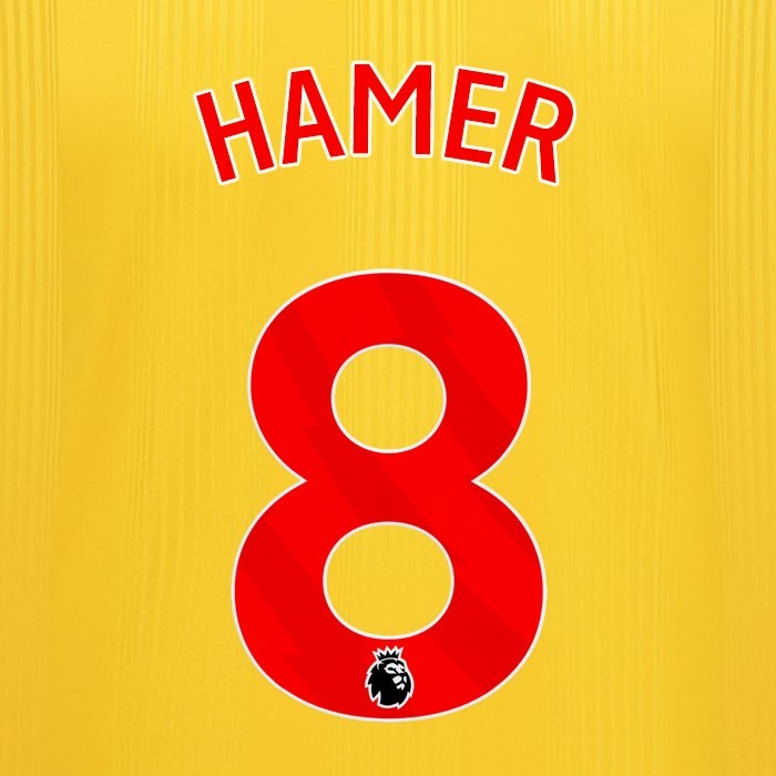 2023 2024 SHEFFIELD UNITED OFFICIAL HAMER 8 RED AWAY PLAYER SIZE NAMESET