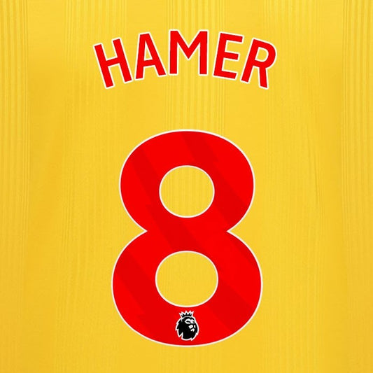 2023 2024 SHEFFIELD UNITED OFFICIAL HAMER 8 RED AWAY PLAYER SIZE NAMESET