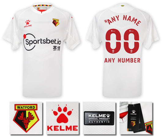 BNWT 2020 2021 WATFORD AWAY KELME FOOTBALL SHIRT PERSONALISED MEN'S MEDIUM