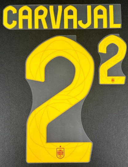 SPAIN 2024 2025 OFFICIAL AVERY DENNISON CARVAJAL 2 HOME PLAYER SIZE NAMESET