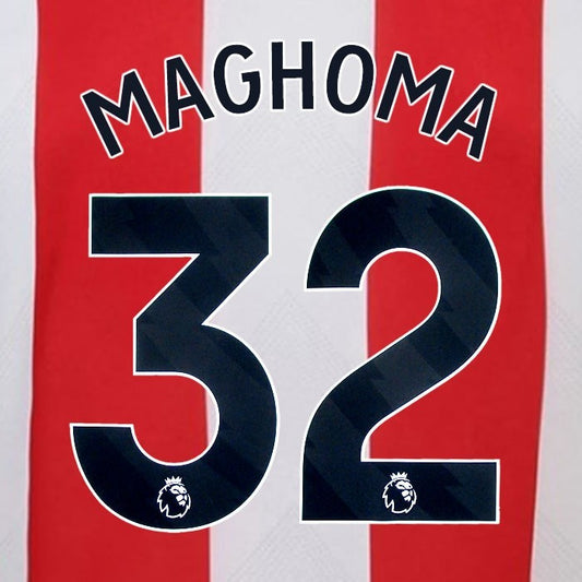2024 2025 BRENTFORD MAGHOMA 32 OFFICIAL BLACK HOME PLAYER SIZE NAMESET