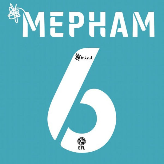 BOURNEMOUTH 2020 2021 OFFICIAL MEPHAM 6 ELMS AWAY PLAYER SIZE NAME SET