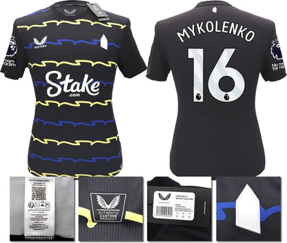BNWT 2025/2026 EVERTON F.C. CASTORE 3RD SHIRT MYKOLENKO 16 + PATCHES