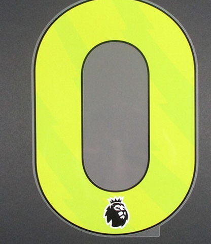 25 - 26 OFFICIAL  AVERY DENNISON PREMIER LEAGUE YELLOW PLAYER SIZE NUMBERS 250MM