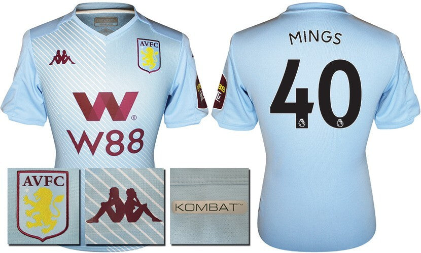 BNWT 2019 2020 ASTON VILLA AWAY KAPPA FOOTBALL SHIRT MINGS 40 MENS SMALL