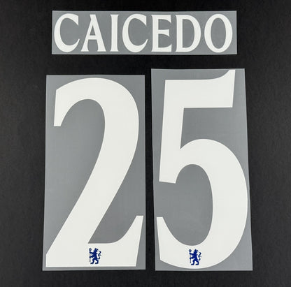 2025 2026 OFFICIAL CHELSEA CAICEDO 25 HOME CUP PRINT PLAYER SIZE NAMESET