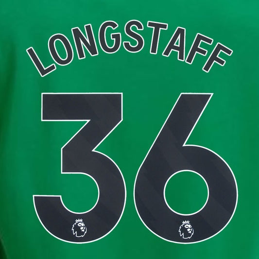2023 2024 NEWCASTLE LONGSTAFF 36 OFFICIAL BLACK AWAY PLAYER SIZE NAME SET