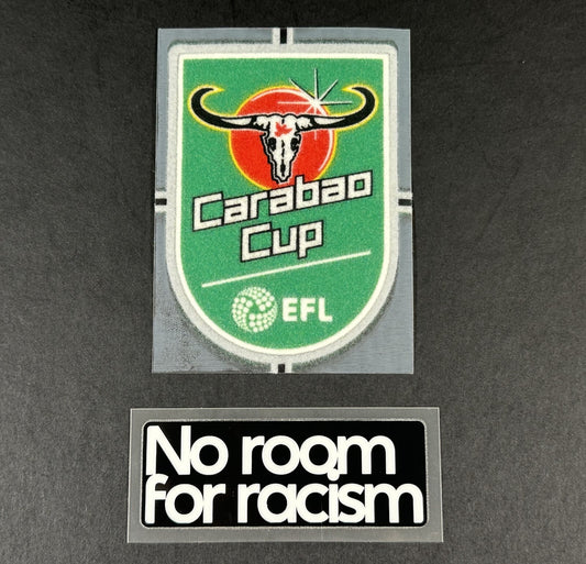 2023 2025 EFL CARABAO CUP & NO ROOM FOR RACISM SLEEVE PATCHES PLAYER SIZE