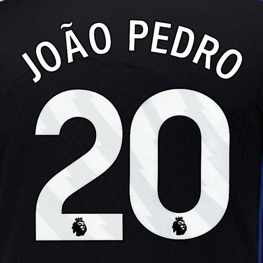 2025 2026 OFFICIAL CHELSEA JOAO PEDRO 20 WHITE 3RD PLAYER SIZE NAMESET