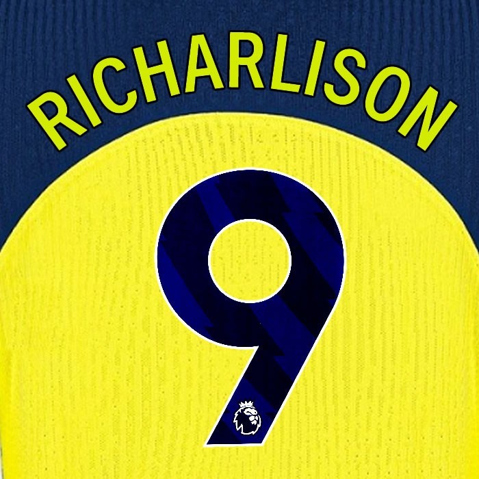 2025 2026 TOTTENHAM RICHARLISON 9 3RD PLAYER SIZE NAME SET