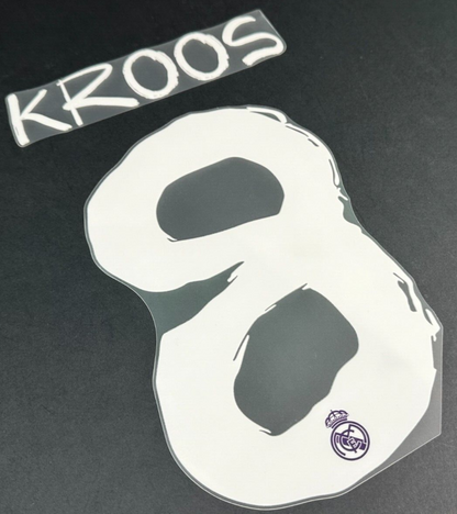2023 - 2024 AVERY DENNISON REAL MADRID KROOS 8 / 4TH PLAYER SIZE NAME SET