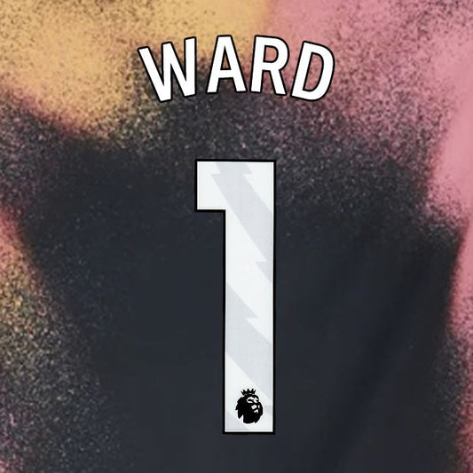 2024 2025 OFFICIAL LEICESTER CITY WARD 1 WHITE AWAY PLAYER SIZE NAME SET