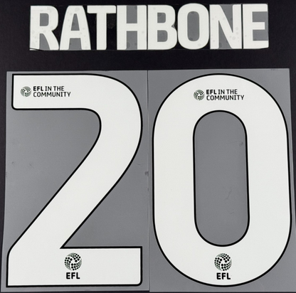 24 / 25 WREXHAM A.F.C.  RATHBONE 20 OFFICIAL WHITE HOME PLAYER SIZE NAME SET