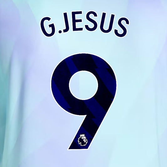2024 2025 ARSENAL G. JESUS 9 BLUE 3RD OFFICIAL PLAYER SIZE NAMESET