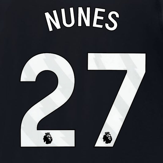 2023 2024 MAN CITY NUNES 27 WHITE 3RD PLAYER SIZE NAME SET