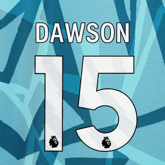 2023 2024 WOLVES 3RD DAWSON 15 OFFICIAL WHITE PLAYER SIZE NAMESET